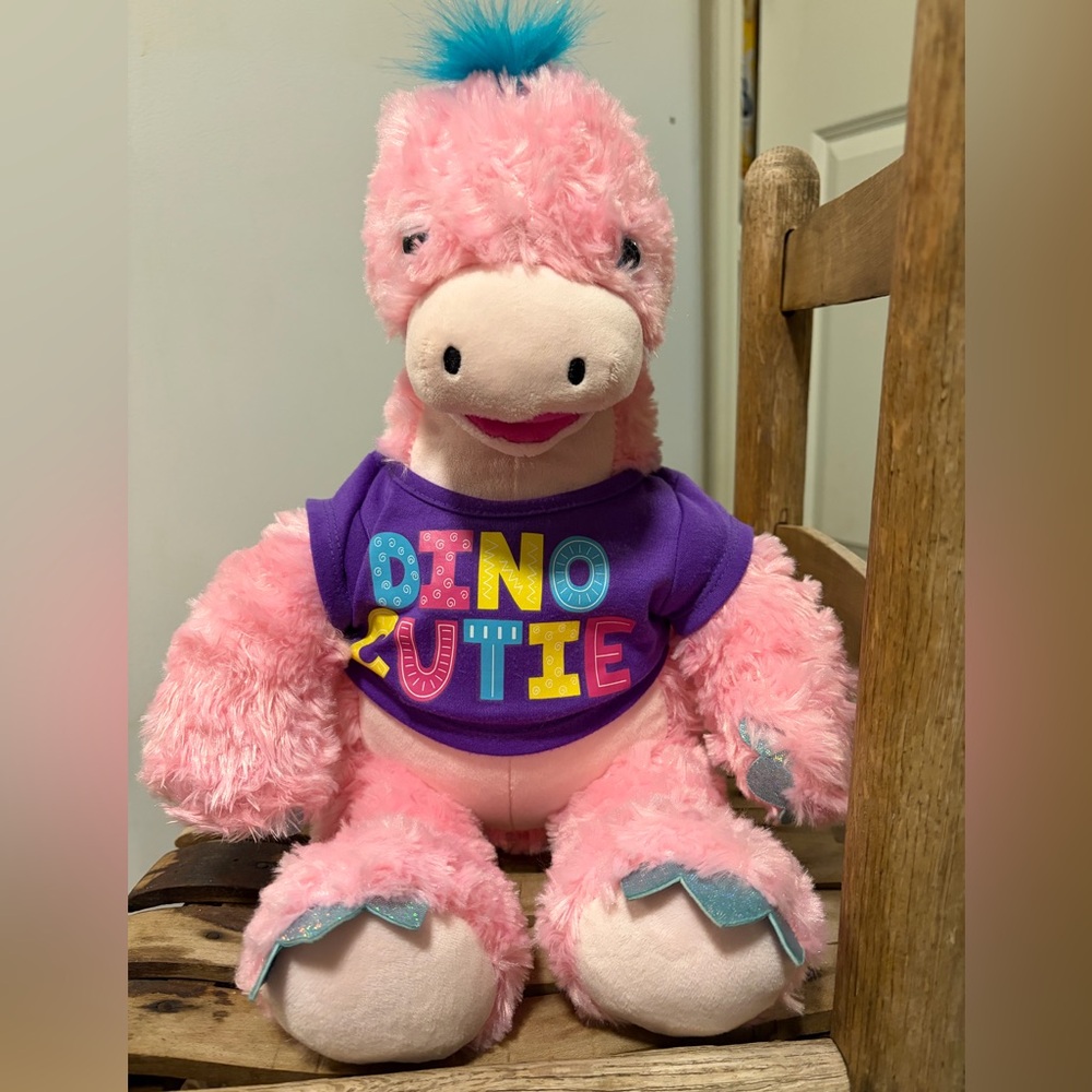 Build-a-Bear Stegosaurus Pink Dino Cute BAB T-Shirt Plush Toy.